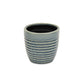 6" Aqua Striped Ceramic Indoor Outdoor Round Pot Planter