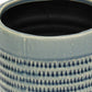 6" Aqua Striped Ceramic Indoor Outdoor Round Pot Planter