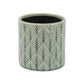 6" Green Geometric Ceramic Indoor Outdoor Round Pot Planter