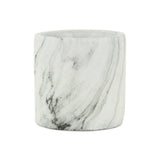 6" White and Gray Marbleized Ceramic Indoor Outdoor Round Pot Planter