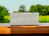 9" Light Gray Cement Indoor Outdoor Rectangular Pot Planter