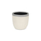 6" Cream and Gray Crackle Glaze Ceramic Indoor Outdoor Round Pot Planter