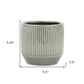 6" Gray Striped Ceramic Indoor Outdoor Round Pot Planter
