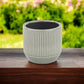 6" Gray Striped Ceramic Indoor Outdoor Round Pot Planter