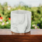 6" White and Gray Marbleized Ceramic Indoor Outdoor Round Pot Planter