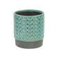 6" Turquoise Geometric Ceramic Indoor Outdoor Round Pot Planter