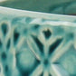 6" Turquoise Geometric Ceramic Indoor Outdoor Round Pot Planter