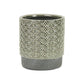6" Gray Geometric Ceramic Indoor Outdoor Round Pot Planter