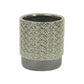 6" Gray Geometric Ceramic Indoor Outdoor Round Pot Planter