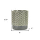6" Gray Geometric Ceramic Indoor Outdoor Round Pot Planter
