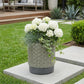 6" Gray Geometric Ceramic Indoor Outdoor Round Pot Planter