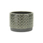 7" Gray Geometric Ceramic Indoor Outdoor Round Pot Planter