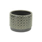 7" Gray Geometric Ceramic Indoor Outdoor Round Pot Planter