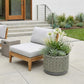 7" Gray Geometric Ceramic Indoor Outdoor Round Pot Planter