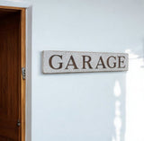 7" X 36" Gray and Brown Garage Galvanized Metal Wall Decor