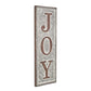 19" X 6" Gray and Brown Handcrafted Joy Metal Wall Decor
