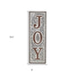 19" X 6" Gray and Brown Handcrafted Joy Metal Wall Decor