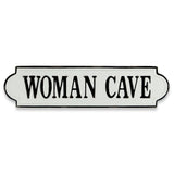 8" X 32" White and Black Woman Cave Metal Wall Decor