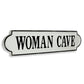 8" X 32" White and Black Woman Cave Metal Wall Decor