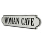 8" X 32" White and Black Woman Cave Metal Wall Decor