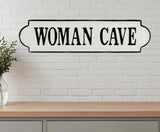 8" X 32" White and Black Woman Cave Metal Wall Decor