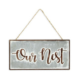 6" X 12" Gray and Brown Our Nest Galvanized Metal Wall Decor