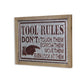 15" X 20" Brown And Gray Tool Rules Wood And Galvanized Metal Wall Decor