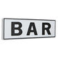 8" X 25" White and Black Handcrafted Bar Metal Wall Decor