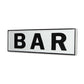 8" X 25" White and Black Handcrafted Bar Metal Wall Decor