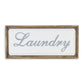 11" X 24" Brown and White Laundry Wood and Metal Wall Decor