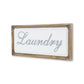 11" X 24" Brown and White Laundry Wood and Metal Wall Decor