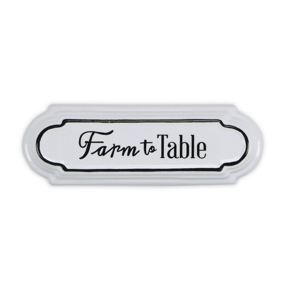 5" X 14" Black and White Farm To Table Metal Wall Decor