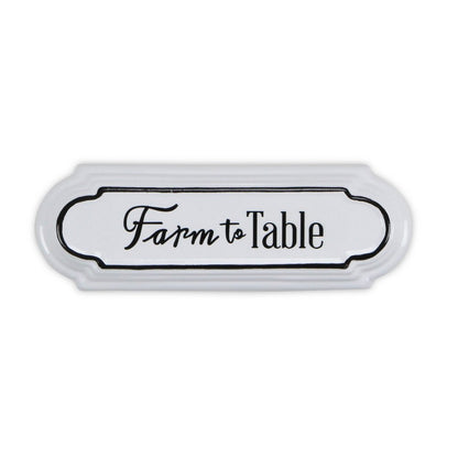 5" X 14" Black And White Farm To Table Metal Wall Decor