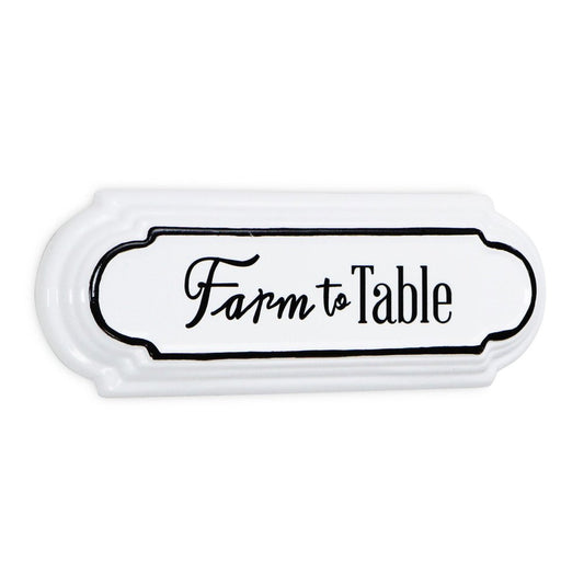 5" X 14" Black and White Farm To Table Metal Wall Decor