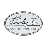 14" X 22" White And Dark Gray The Laundry Co Metal Oval Wall Decor