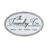 14" X 22" White And Dark Gray The Laundry Co Metal Oval Wall Decor