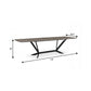 118" Gray And Black Ceramic And Metal Trestle Base Dining Table