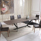 118" Gray And Black Ceramic And Metal Trestle Base Dining Table