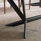 118" Gray And Black Ceramic And Metal Trestle Base Dining Table