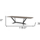 118" Gray And Black Ceramic And Metal Trestle Base Dining Table