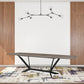 118" Gray And Black Ceramic And Metal Trestle Base Dining Table