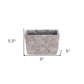 9" Gray Speckle Glaze Cement Indoor Outdoor Rectangular Pot Planter