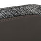 Gray and Black Upholstered Fabric And Faux Leather Wing Back Dining Arm Chair