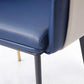 Blue Beige and Black Upholstered Faux Leather Dining Arm Chair