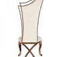 Set of Two Tufted Beige And Rose Gold Upholstered Velvet Dining Side Chairs