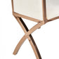 Set of Two Tufted Beige And Rose Gold Upholstered Velvet Dining Side Chairs