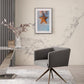 Dark Gray And Brass Upholstered Fabric Dining Arm Chair