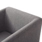 Dark Gray And Brass Upholstered Fabric Dining Arm Chair