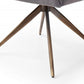 Dark Gray And Brass Upholstered Fabric Dining Arm Chair