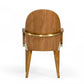 Gray And Brown Upholstered Faux Leather Dining Arm Chair